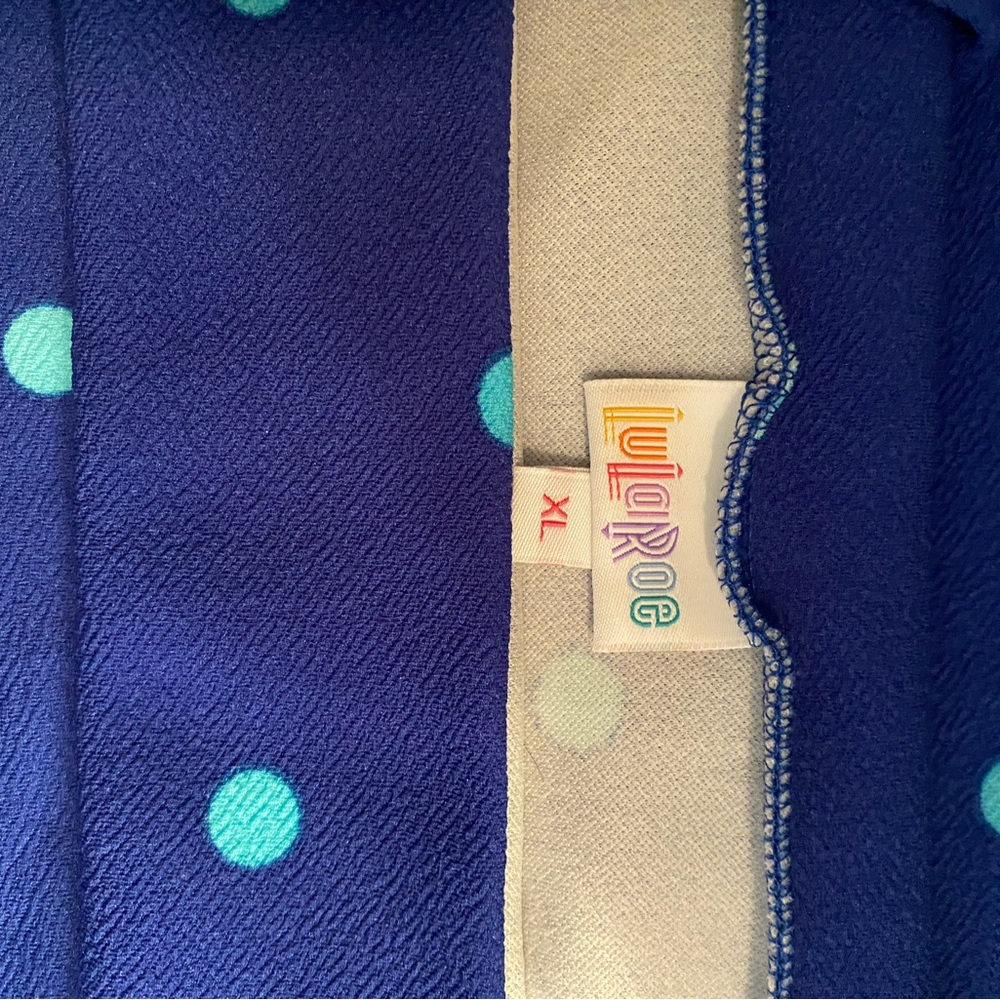LuLaRoe Blue Polka Dot XL Leggings